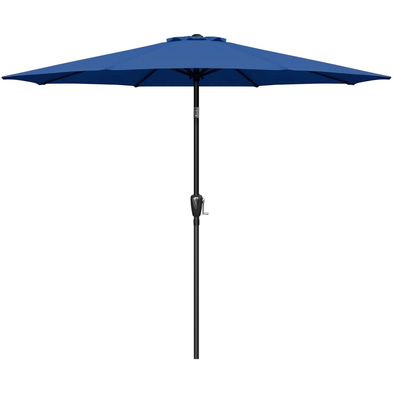 Foto 1 | Sombrilla De Patio Simple Deluxe De 2,7 M Para Exteriores Con Inclinación Y Manivela, Color Azul - Venta Internacional.