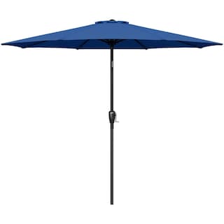 Foto 1 | Sombrilla De Patio Simple Deluxe De 2,7 M Para Exteriores Con Inclinación Y Manivela, Color Azul - Venta Internacional.