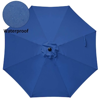 Foto 2 | Sombrilla De Patio Simple Deluxe De 2,7 M Para Exteriores Con Inclinación Y Manivela, Color Azul - Venta Internacional.