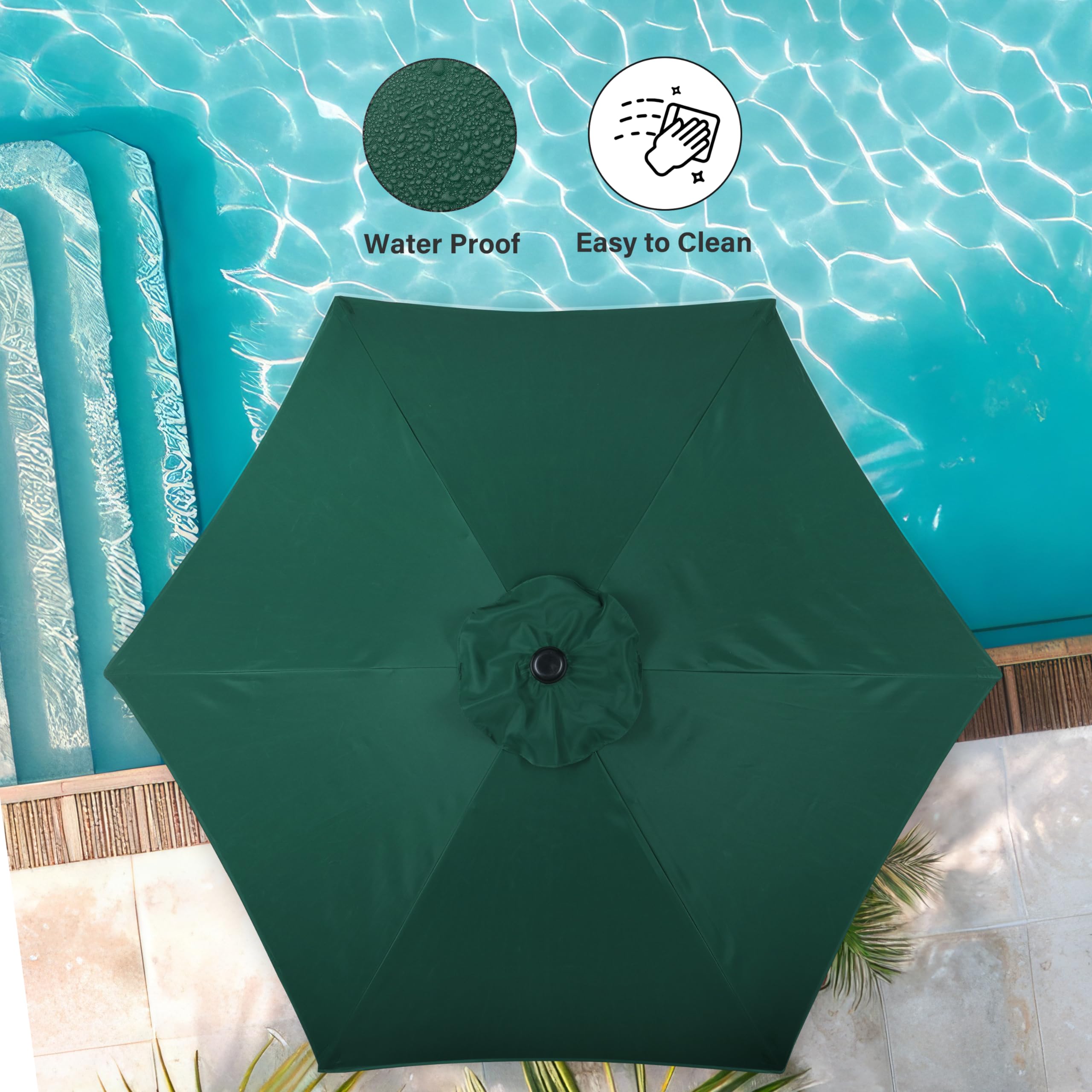 Foto 3 pulgar | Sombrilla De Patio Simple Deluxe De 2,3 M Para Exteriores Con Inclinación Y Manivela, Color Verde - Venta Internacional