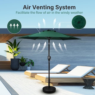 Foto 6 | Sombrilla De Patio Simple Deluxe De 2,3 M Para Exteriores Con Inclinación Y Manivela, Color Verde - Venta Internacional