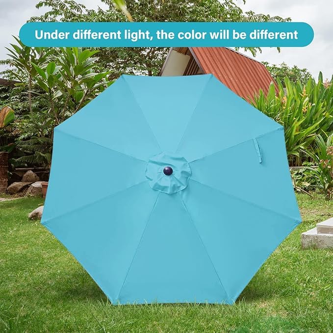 Foto 4 pulgar | Sombrilla De Patio Simple Deluxe De 2,7 M Para Exteriores, Resistente A Los Rayos Uv, Color Turquesa - Venta Internac