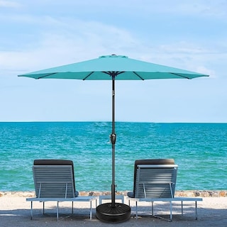 Foto 7 | Sombrilla De Patio Simple Deluxe De 2,7 M Para Exteriores, Resistente A Los Rayos Uv, Color Turquesa - Venta Internac