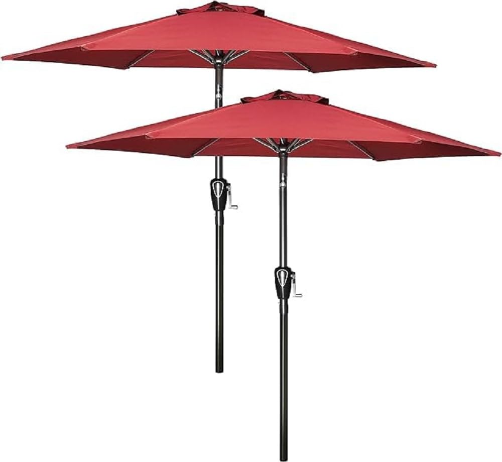 Foto 2 pulgar | Paraguas De Patio Simple Deluxe De 9 Pies, Color Rojo, Paquete De 2 Con 8 Varillas - Venta Internacional.