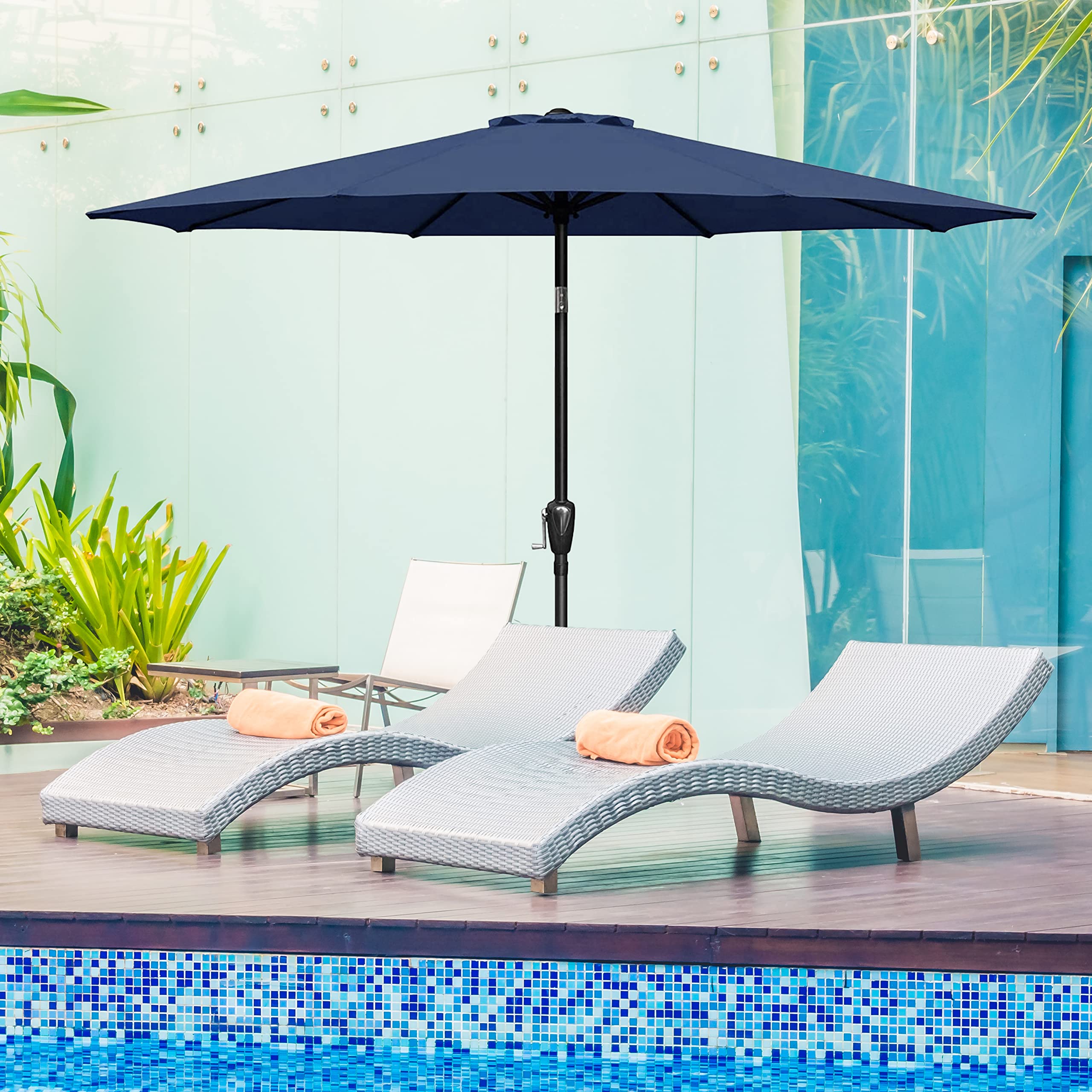Foto 6 pulgar | Toldo De Repuesto Para Sombrilla De Patio, 2,7 M, Simple Deluxe, Azul Oscuro - Venta Internacional.