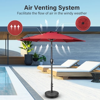 Foto 6 | Sombrilla De Patio Simple Deluxe De 2,3 M Para Exteriores Con 6 Varillas, Color Rojo - Venta Internacional.