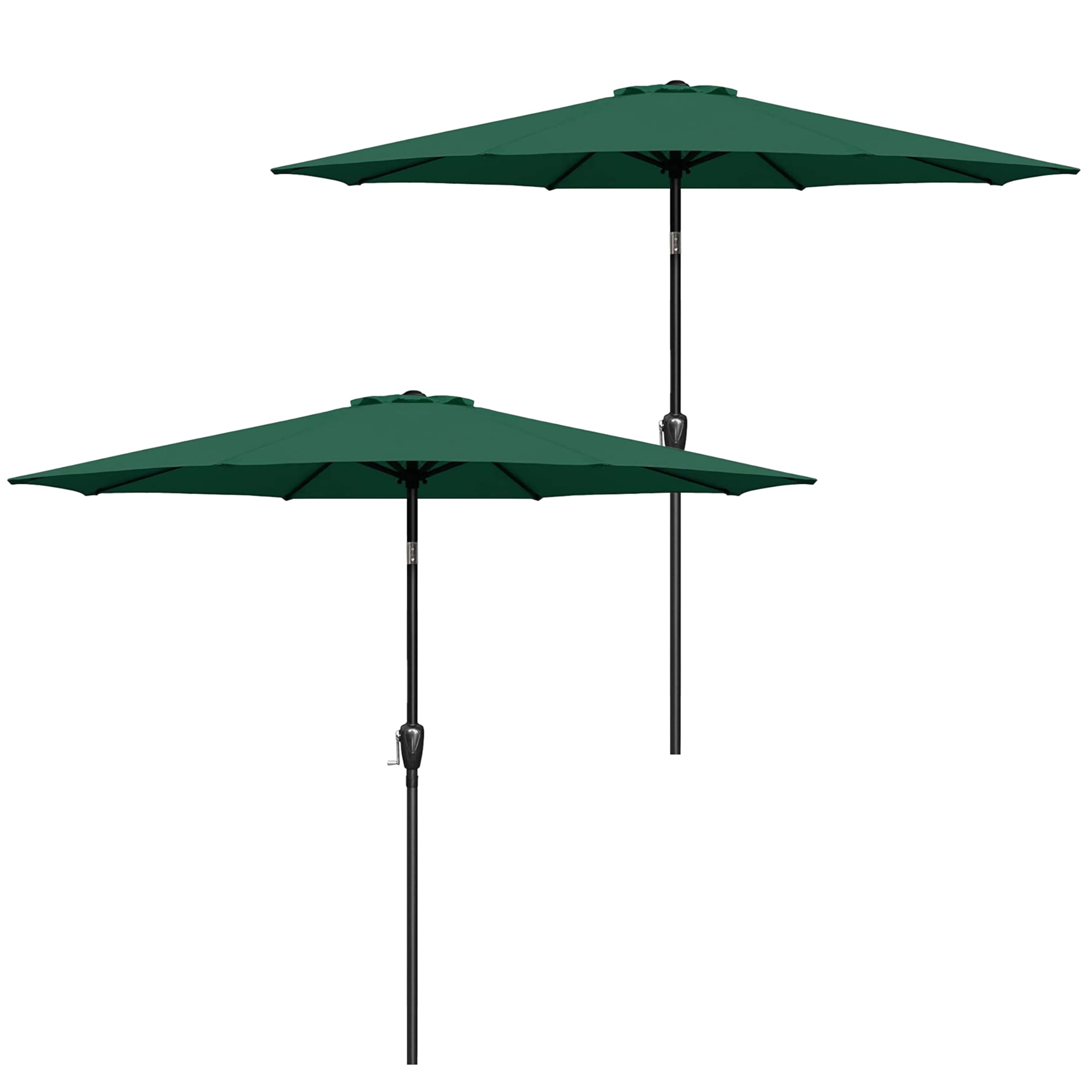 Sombrilla De Patio Exterior Simple Deluxe De 9 Pies, 2 Unidades, Color Verde - Venta Internacional.