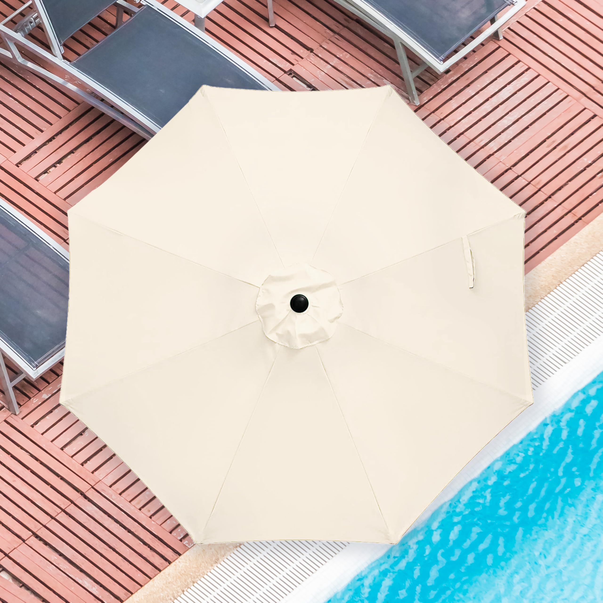 Foto 4 pulgar | Sombrilla De Patio Ipower De 9 Pies Con Inclinación Y Manivela, Color Beige - Venta Internacional.