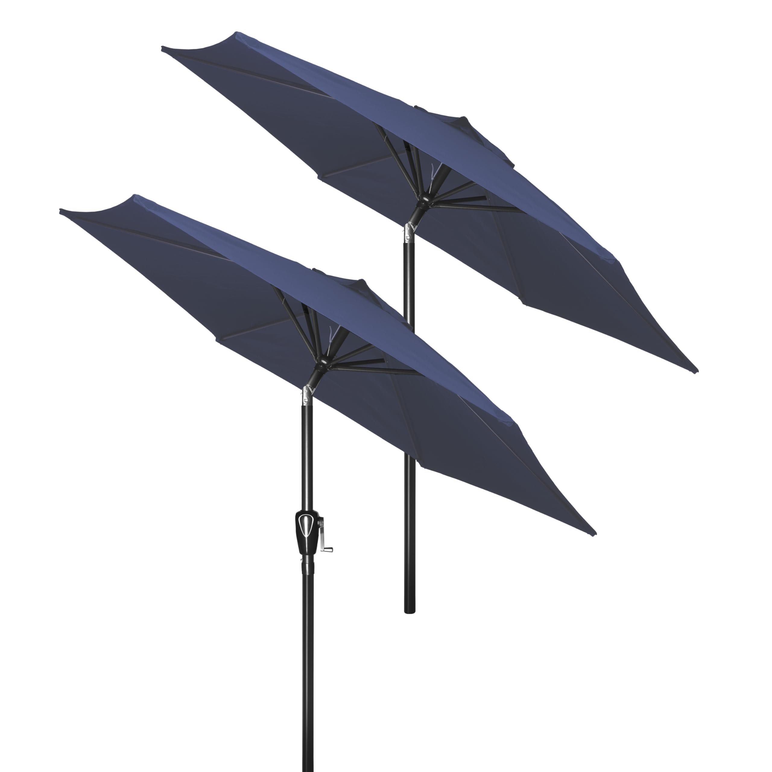 Paraguas De Patio Simple Deluxe, Paquete De 2, 2,3 M, Azul Oscuro - Venta Internacional.