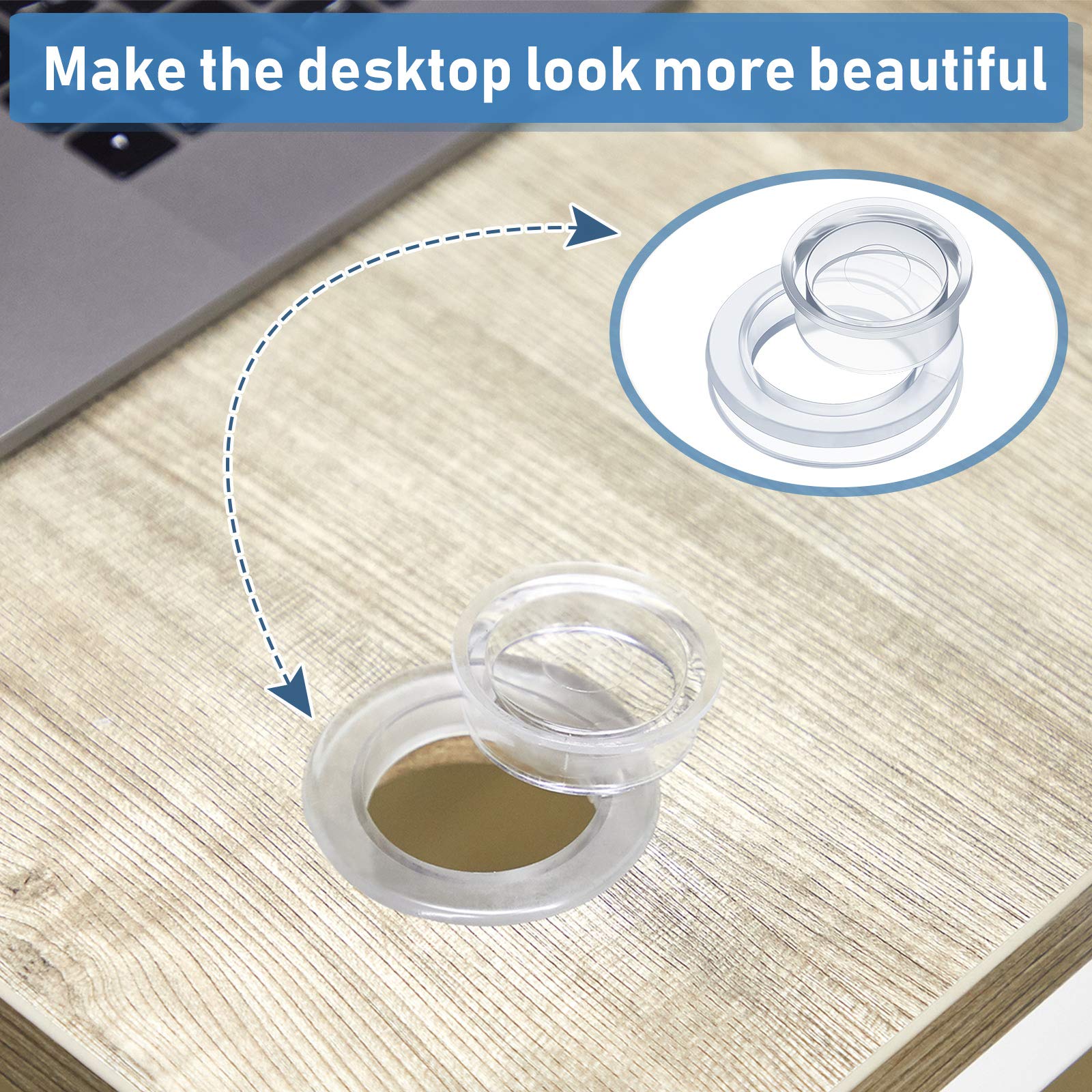 Foto 7 | Juego De Anillos Con Agujero Para Sombrilla Para Mesa De Patio, 2 Pulgadas, Silicona Transparente - Venta Internacional.
