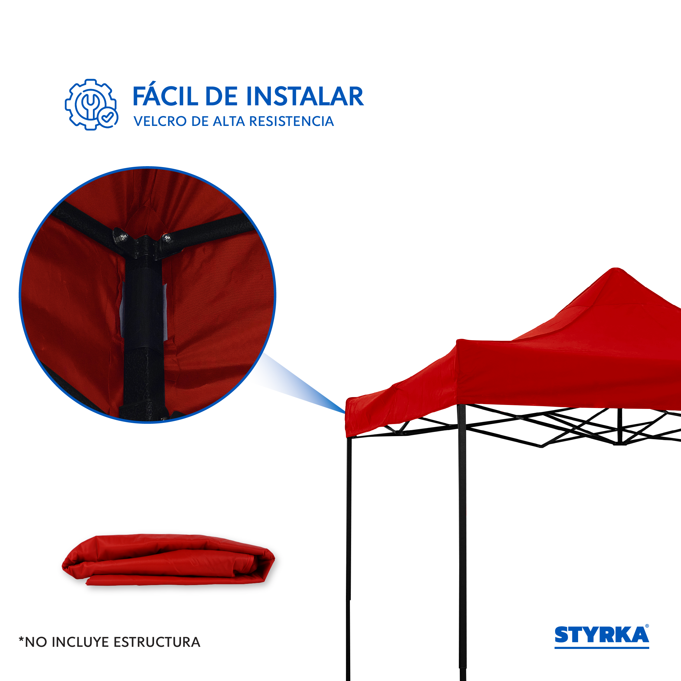 Foto 6 pulgar | Cubierta De Repuesto Para Toldo 3x3m Styrka - Color Rojo