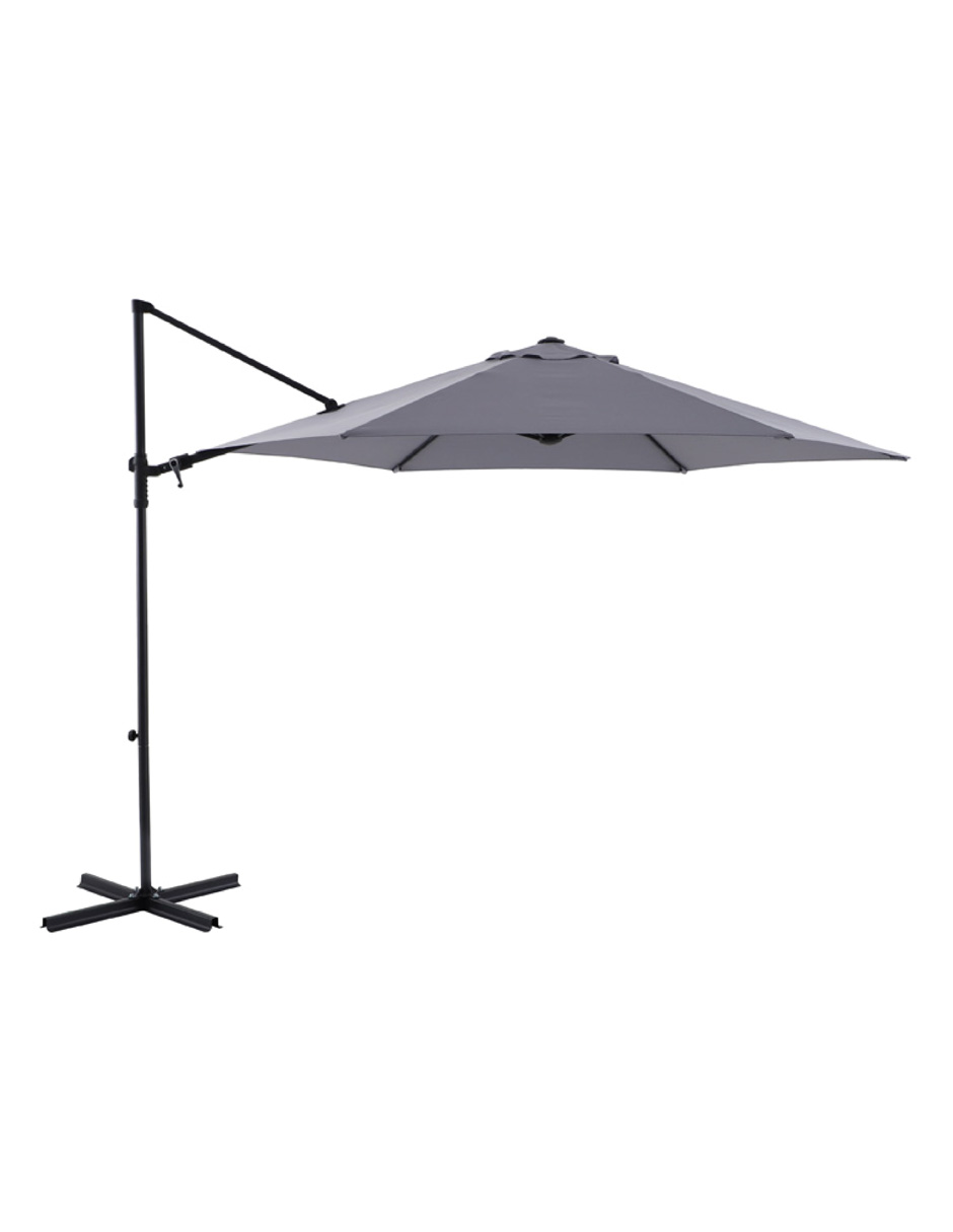 Naterial Sombrilla Para Jardín 290cm Con Mástil Lateral De Acero Gris, Modelo Polar Ii