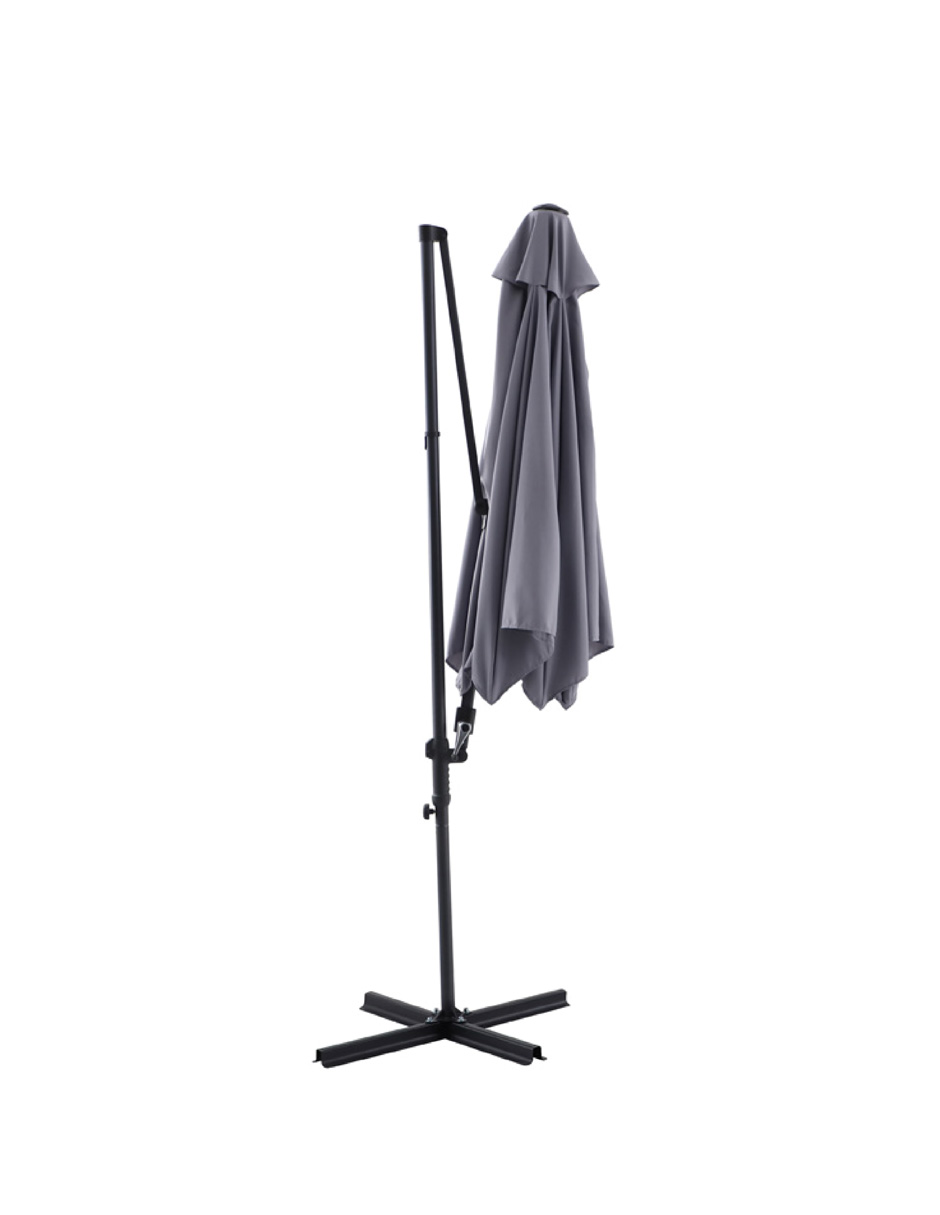 Foto 4 pulgar | Naterial Sombrilla Para Jardín 290cm Con Mástil Lateral De Acero Gris, Modelo Polar Ii