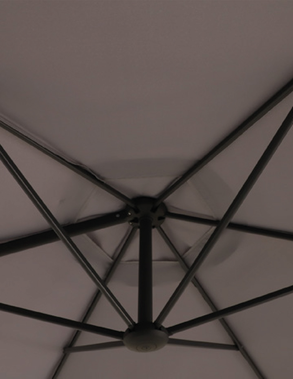 Foto 4 | Naterial Sombrilla Para Jardín 290cm Con Mástil Lateral De Acero Gris, Modelo Polar Ii