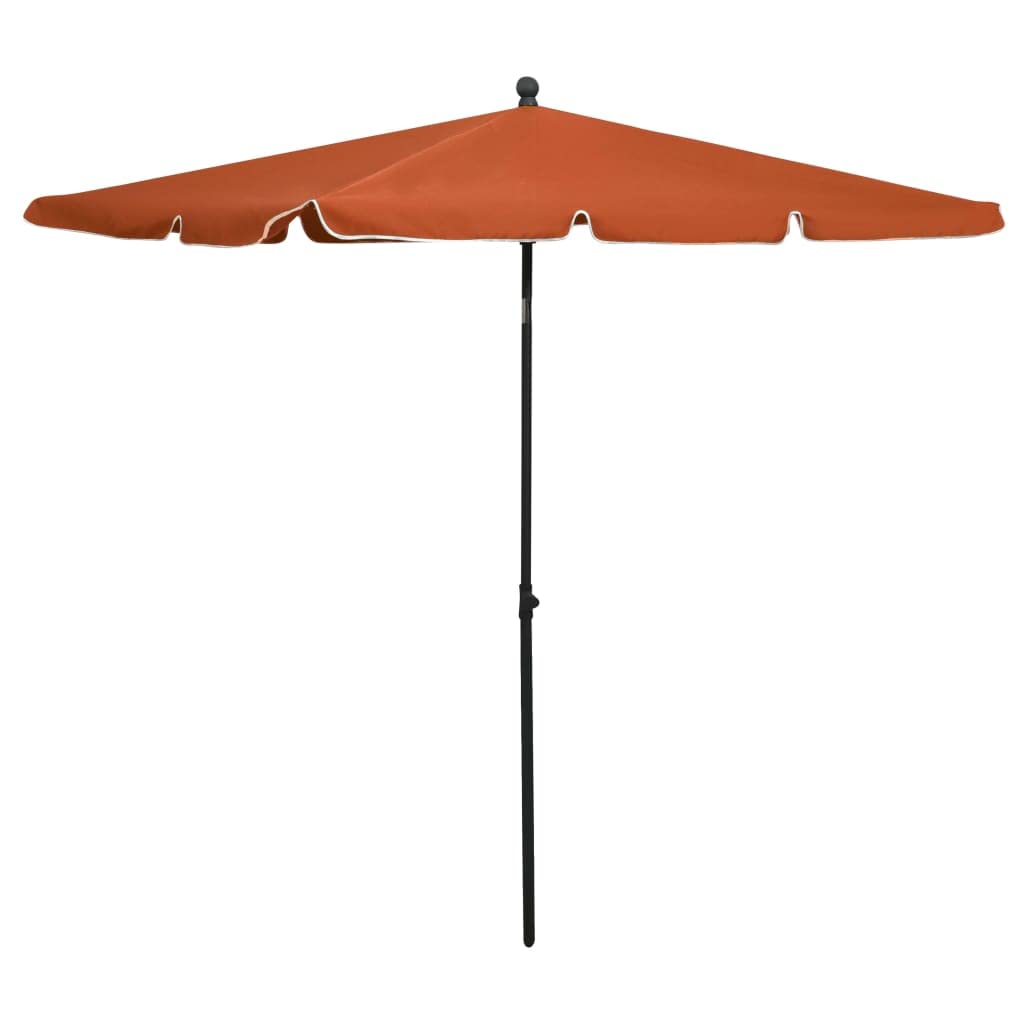 Sombrilla De Jardín Vidaxl Terracotta 210 X 140 Cm Con Sistema De Manivela - Venta Internacional.