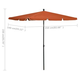 Foto 7 | Sombrilla De Jardín Vidaxl Terracotta 210 X 140 Cm Con Sistema De Manivela - Venta Internacional.