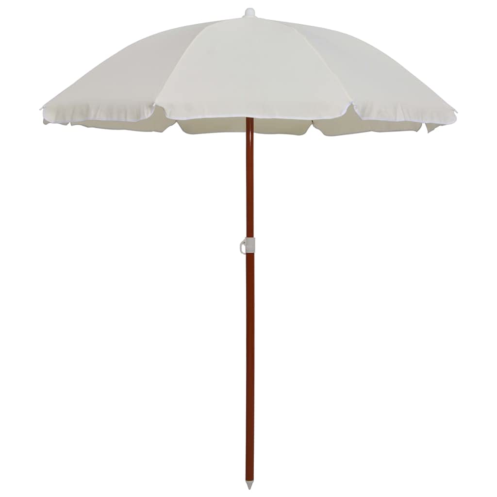 Sombrilla De Exterior Vidaxl Redonda De Color Arena Con Protección Uv - Venta Internacional.