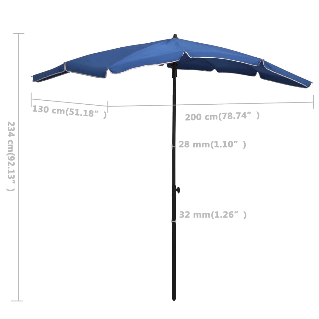 Foto 7 pulgar | Sombrilla De Jardín Vidaxl Azul Celeste De 200 X 130 Cm Con Sistema De Manivela - Venta Internacional.