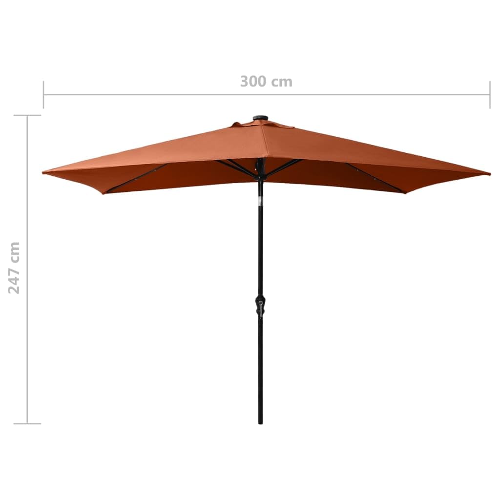 Foto 4 pulgar | Sombrilla Led Vidaxl De Terracota Con Barra De Acero De 2 X 3 M Con Protección Uv - Venta Internacional.