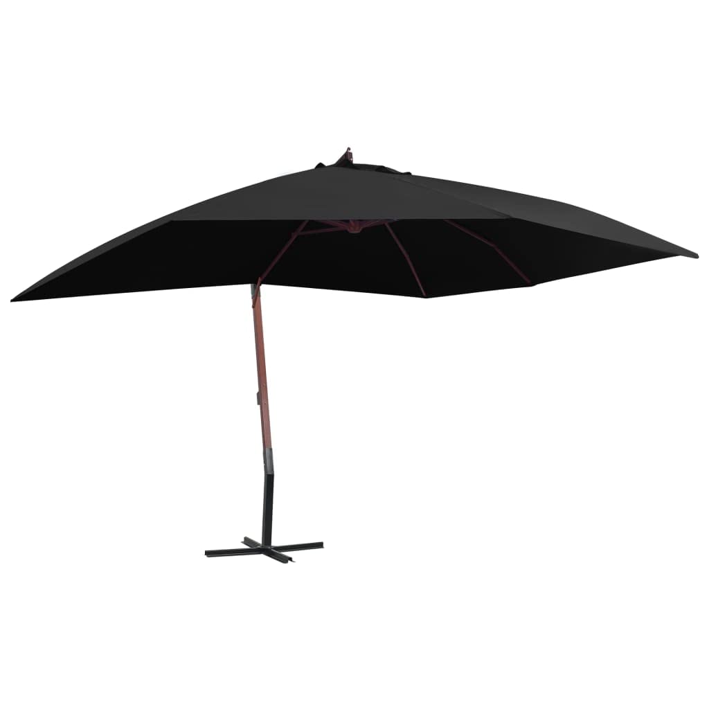 Sombrilla Colgante Vidaxl Negra De 400 X 300 Cm  Resistente A Los Rayos Uv - Venta Internacional.