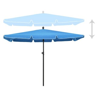 Foto 3 | Sombrilla De Jardín Vidaxl Azul Celeste 210 X 140 Cm Con Sistema De Manivela - Venta Internacional.