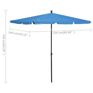Foto 6 | Sombrilla De Jardín Vidaxl Azul Celeste 210 X 140 Cm Con Sistema De Manivela - Venta Internacional.