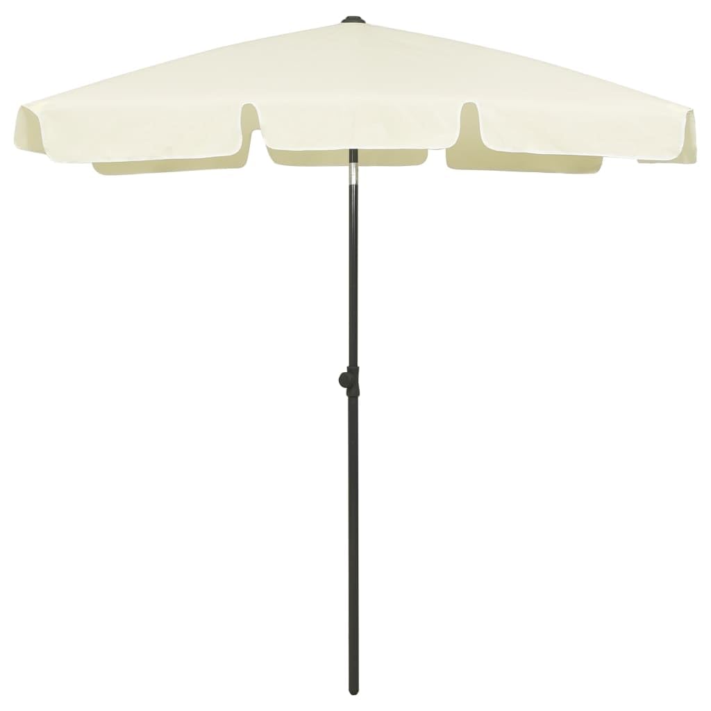 Sombrilla De Playa Vidaxl  180 X 120 Cm  Color Amarillo Arena  Protección Uv - Venta Internacional.