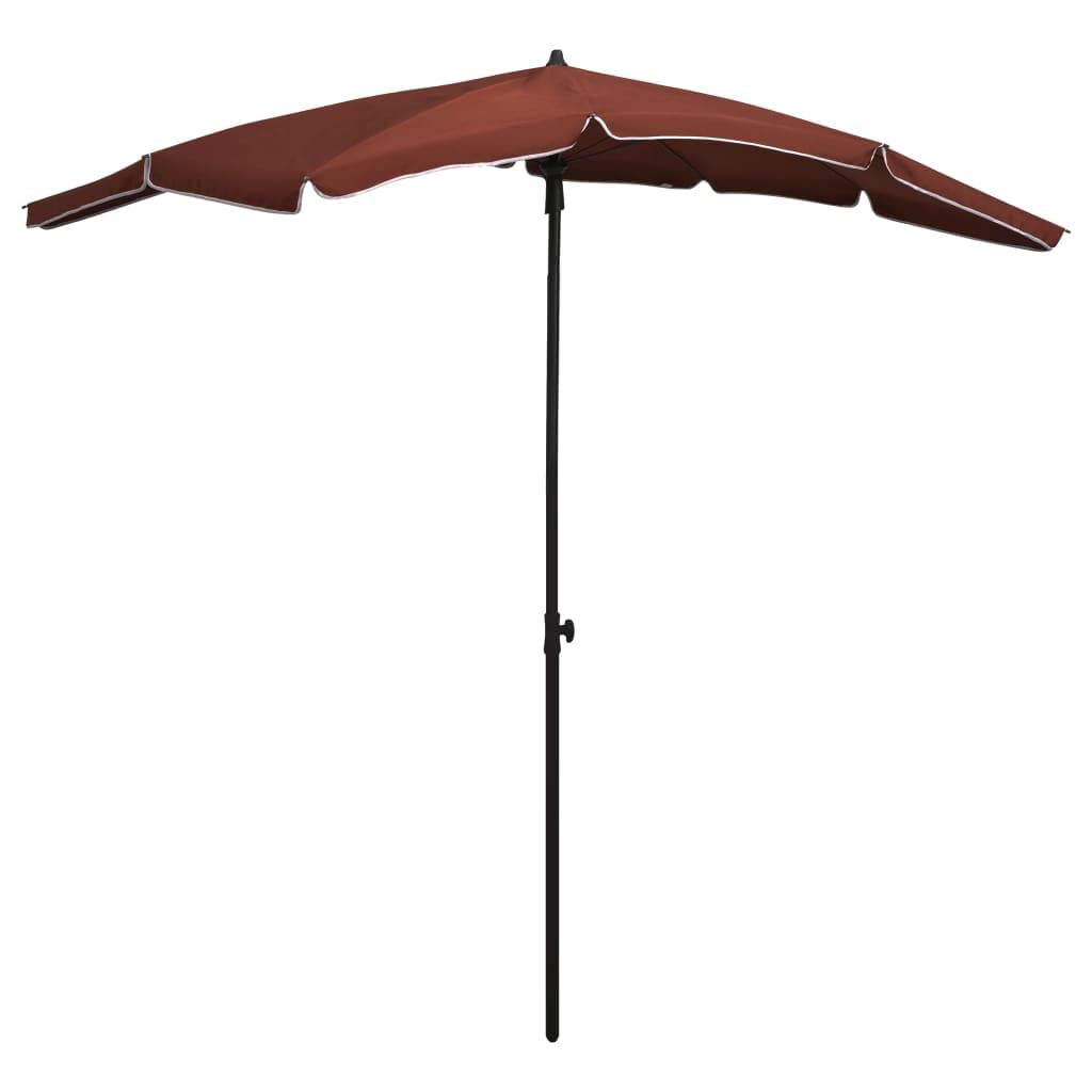 Sombrilla De Jardín Vidaxl De Terracota Con Barra De Acero De 2 M Con Protección Uv - Venta Internacional.