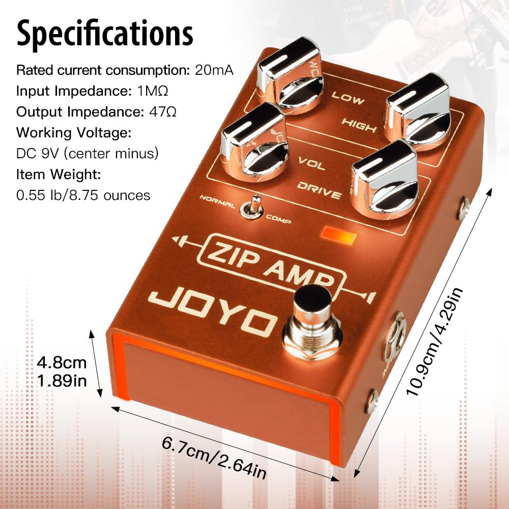 Foto 6 pulgar | Pedal De Compresión Overdrive Joyo Zip Amp R-04 Para Guitarra - Venta Internacional.