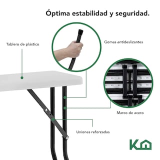Foto 3 | Mesa Plegable 113 cm Rectangular + Bancos Portafolio Picnic
