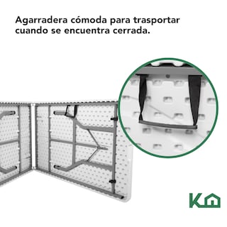 Foto 4 | Mesa Plegable KingsHouse 300163 color Blanco 180 cm