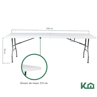 Foto 5 | Mesa Plegable KingsHouse 300163 color Blanco 180 cm