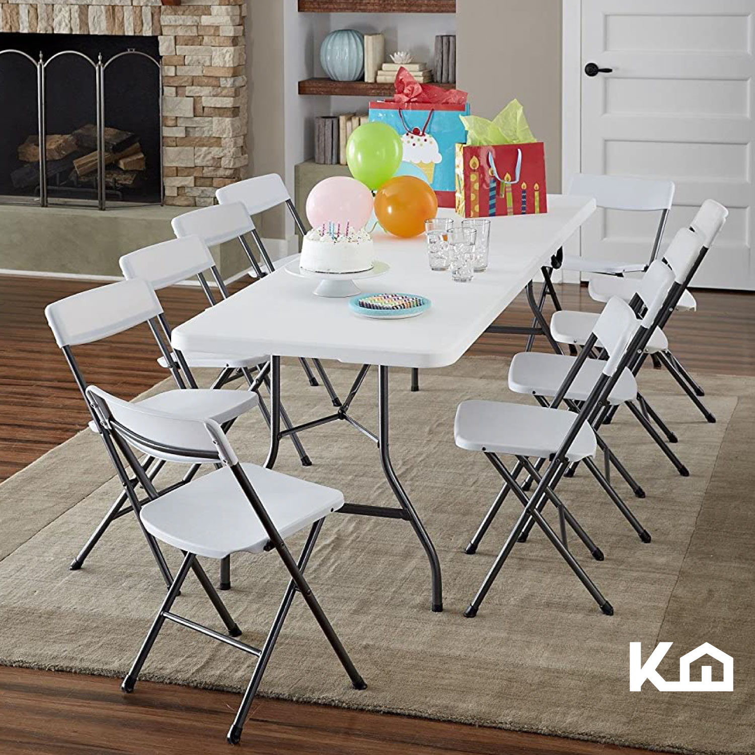 Foto 8 pulgar | Mesa Plegable KingsHouse 300163 color Blanco 180 cm