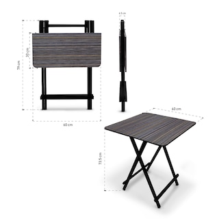 Foto 3 | Mesa Auxiliar Plegable Andromeda Inc color Gris para el Hogar Jardín o Cocina