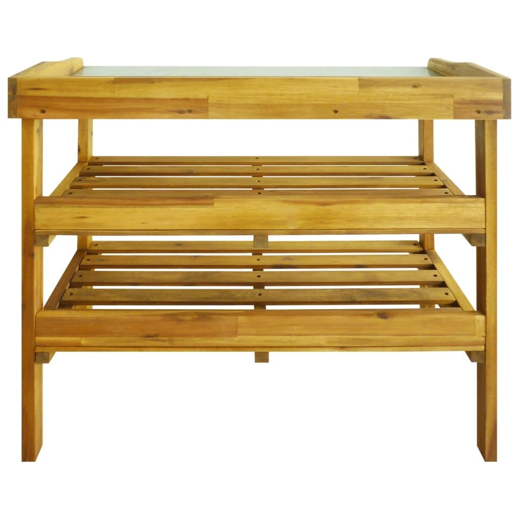 Foto 7 pulgar | Banco Para Macetas Vidaxl Con Tablero De Zinc, 2 Estantes, Madera De Acacia - Venta Internacional.