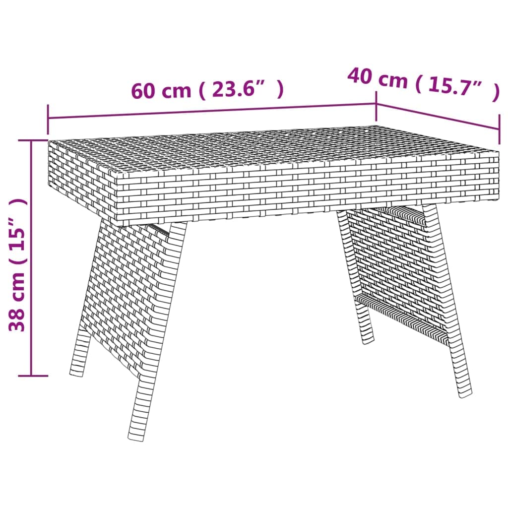 Foto 5 pulgar | Mesa Auxiliar Plegable Vidaxl Elegant Pe Ratán Para Interiores Y Exteriores - Venta Internacional.