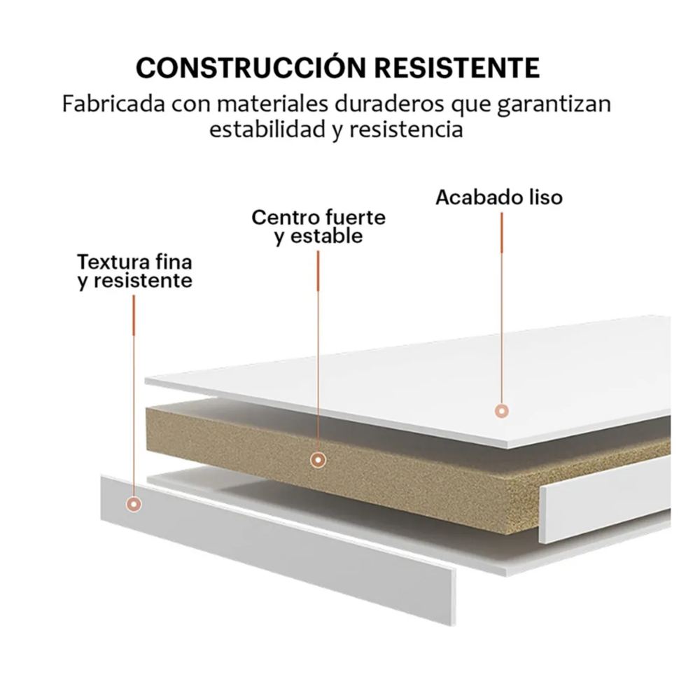 Foto 5 pulgar | Mesa Centro Minimalista Madera Lateral Doble Repisa 40cm Lab.g  Blanco Mármol