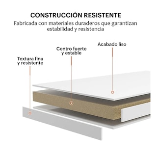 Foto 4 | Mesa Centro Minimalista Madera Lateral Doble Repisa 40cm Lab.g Blanco Mármol