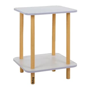 Foto 1 | Mesa Centro Minimalista Madera Lateral Doble Repisa 40cm Belug Blanco