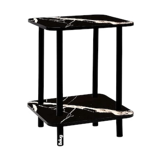 Foto 1 | Mesa Centro Minimalista Madera Lateral Doble Repisa 40cm Belug Negro Mármol