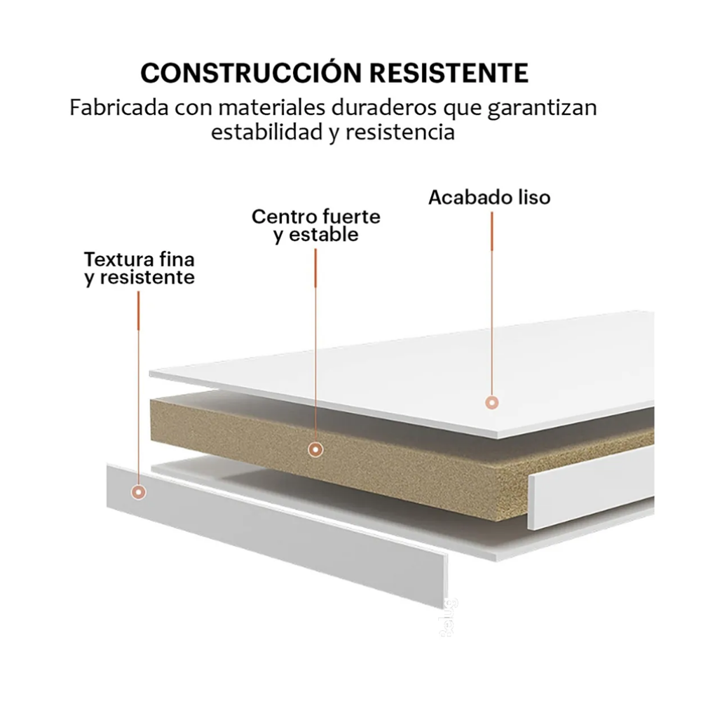 Foto 6 pulgar | Mesa Centro Minimalista Madera Lateral Doble Repisa 40cm Belug  Negro Mármol