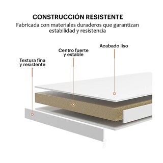 Foto 5 | Mesa Centro Minimalista Madera Lateral Doble Repisa 40cm Belug Negro Mármol