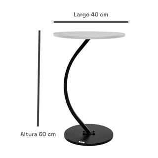 Foto 4 | Mesa Mesas Centro Minimalista 60 Cm Base Belug Negra /blanca