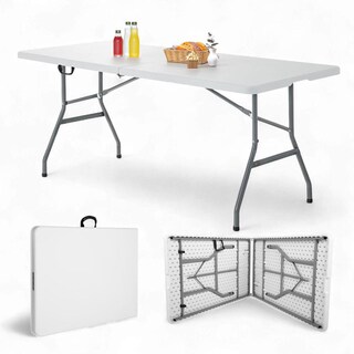 Foto 1 | Mesa Plegable Portafolio 2.40m Blanca Camping Jardín Eventos