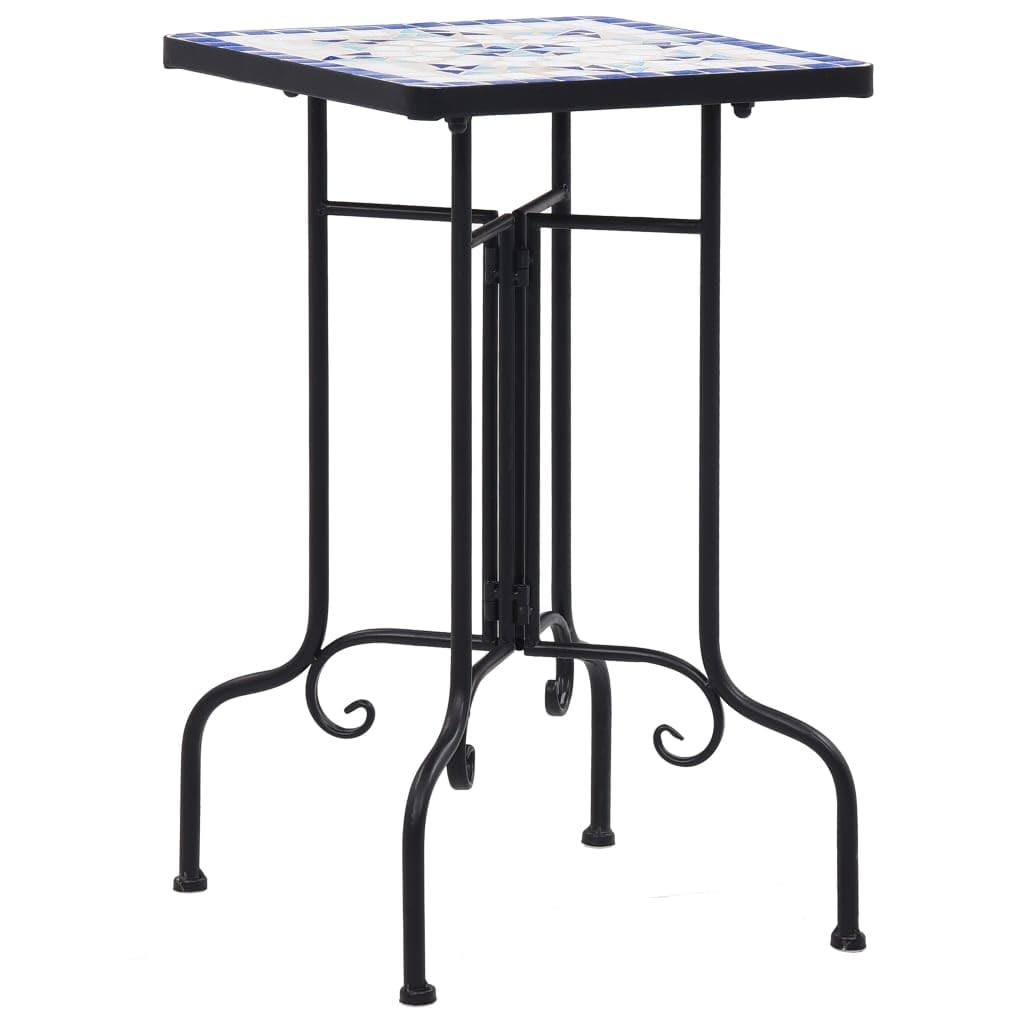 Foto 1 | Mesa Auxiliar De Exterior Vidaxl  Mosaico De Cerámica Azul Y Blanca - Venta Internacional.