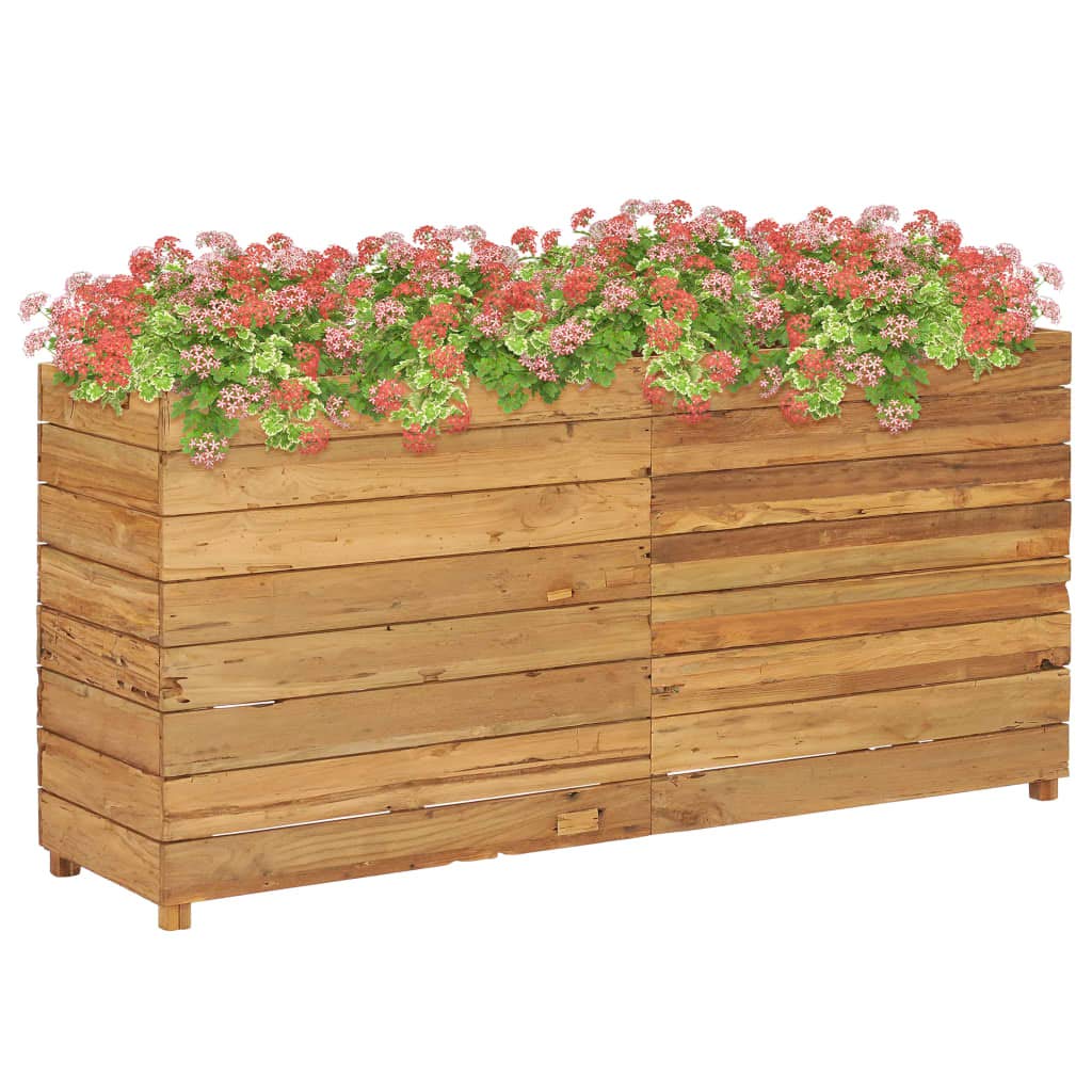 Foto 2 pulgar | Jardinera Elevada Vidaxl  Teca Reciclada Y Acero  150 X 40 X 72 Cm - Venta Internacional.