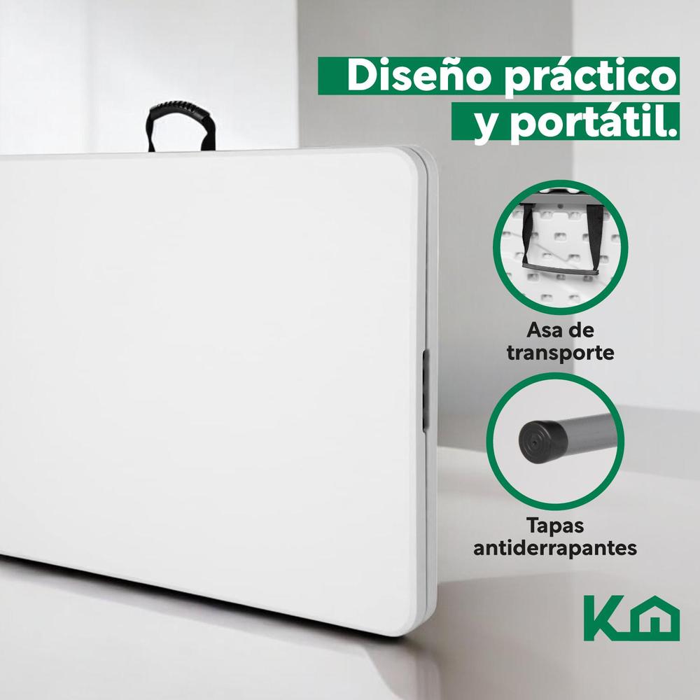 Foto 4 pulgar | Mesa Plegable 180 Cm Exterior Jardín Portafolio 2 Piezas