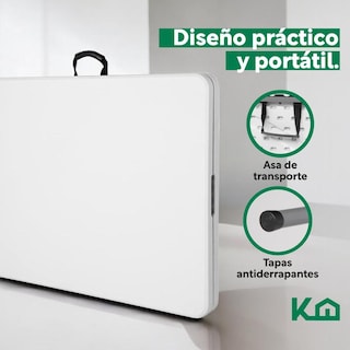 Foto 3 | Mesa Plegable 180 Cm Exterior Jardín Portafolio 2 Piezas