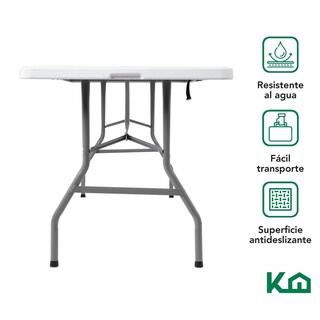 Foto 4 | Mesa Plegable 180 Cm Exterior Jardín Portafolio 2 Piezas