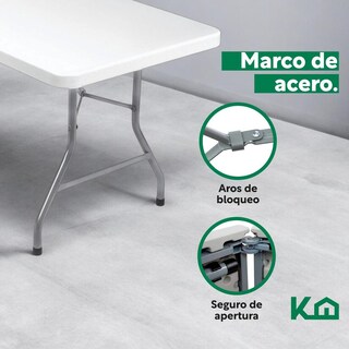 Foto 5 | Mesa Plegable 180 Cm Exterior Jardín Portafolio 2 Piezas